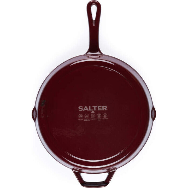 Sartén de hierro fundido Salter BW13773R de 26 cm, roja.