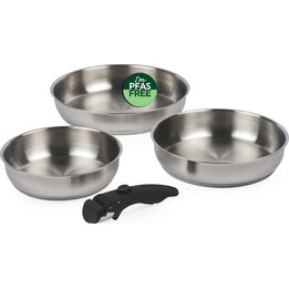 Russell Hobbs RH04033 Edelstahl 4-teiliges Smart Clip Bratpfannen-Set