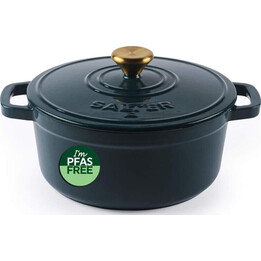 Cacerola de hierro fundido poco profunda Salter BW14433GR Chester de 2 litros (20 cm), color verde.
