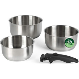 Set di 4 pentole Russell Hobbs RH04034 in acciaio inox con clip intelligente