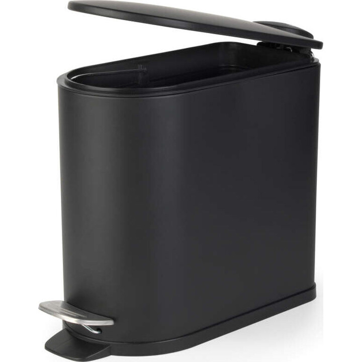 Beldray LA036690BLKPEU7 Slimline D-Shaped Pedal Bin 5-Litre, Black