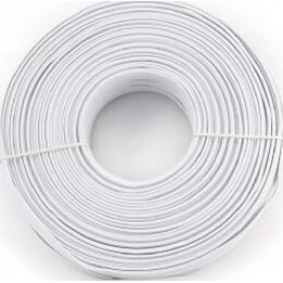 Cabo telefônico 4C com fios trançados, 100 metros, branco