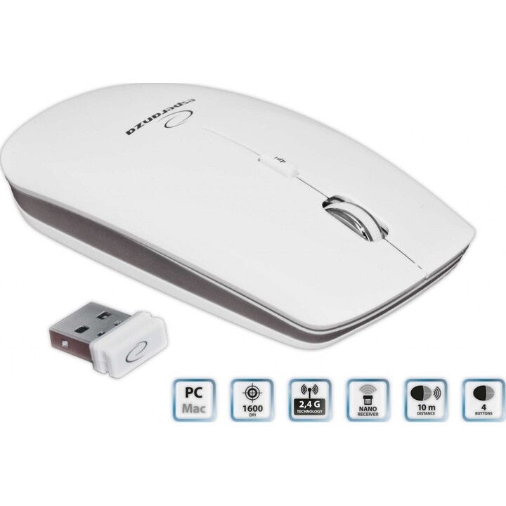 Mouse sem fio EM120W estilo Mac 2.4GHz