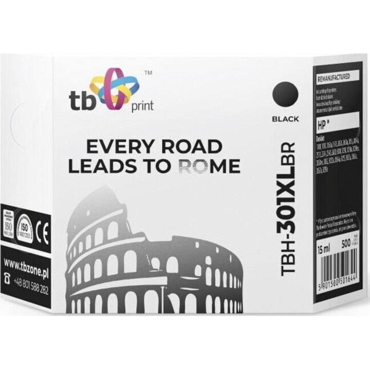 Tinta negra remanufacturada XL TBH-301XLBR para HP DJ1050/2050