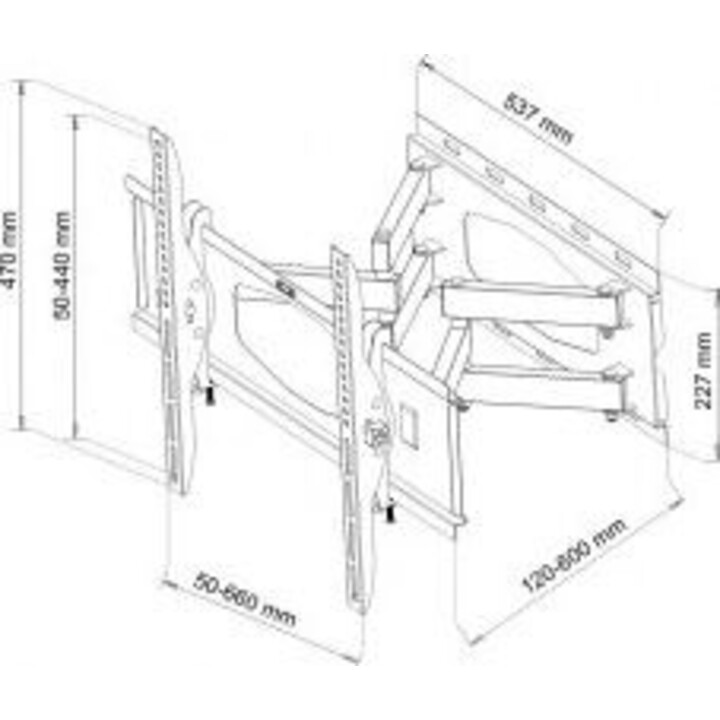 Suporte para LCD AR-65 de 32 a 80 polegadas, 60 kg, com ajuste vertical/horizontal para LCD/LED.