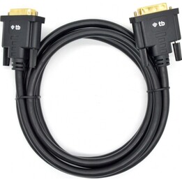 Cable DVI M 24 + 1 de 1,8 m. Negro, chapado en oro.