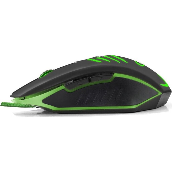 MOUSE CABLATO PER GIOCATORI 6D Ottico USB MX209 CLAW VERDE