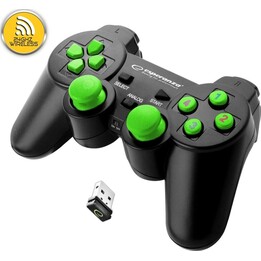 Esperanza Gladiator EGG108G kabelloser 2.4-GHz-Controller für PC/PS3 schwarz-grün