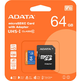 Speicherkarte microSD Premier 64 GB UHS1/CL10/A1 + Adapter