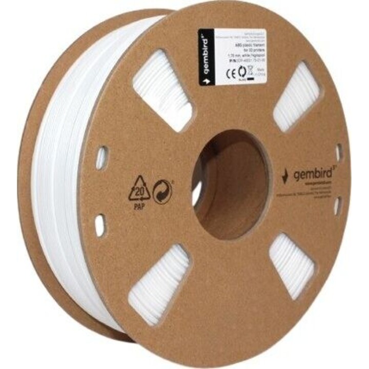 Filamento para impressora 3D ABS/1,75 mm/1 kg/branco