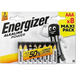 Piles alcalines AAA E92, blister de 8 unités