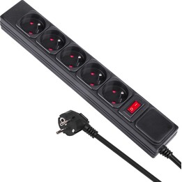 Regleta de enchufes con 5 tomas e interruptor MCE219