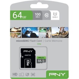 MicroSDXC Elite 64 Go P-SDUX64U185GW-GE