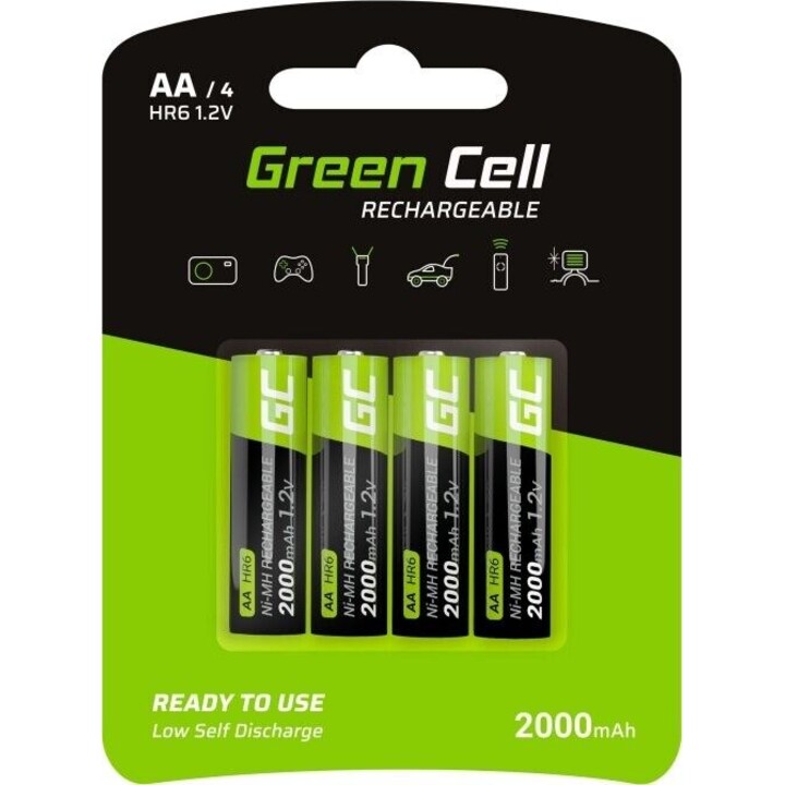 Pilas recargables 4x AA HR6 2000 mAh