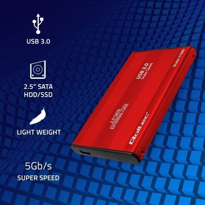 Festplattenadapter USB 3.0 HDD/SSD 2,5" SATA3 rot