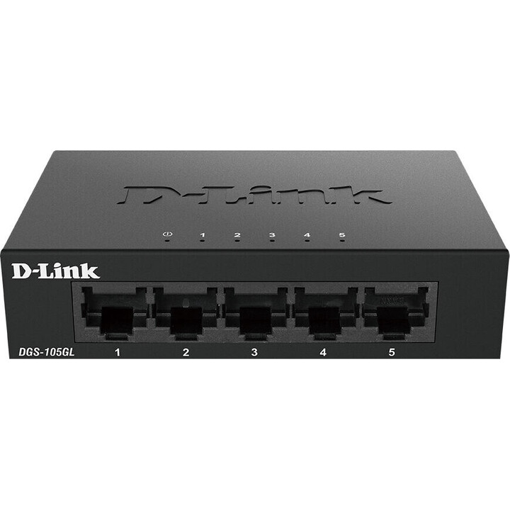 D-Link DGS-105GL Unmanaged Gigabit Ethernet (10/100/1000) Desktop Schwarz