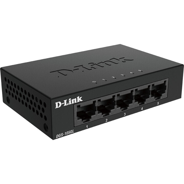 D-Link DGS-105GL Unmanaged Gigabit Ethernet (10/100/1000) Desktop Schwarz