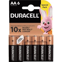 Duracell Basic AA/LR6 pilas alcalinas blister de 6