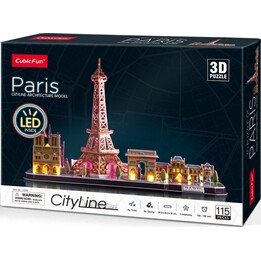 Cubic Fun City Line Parigi puzzle 3D LED multicolore