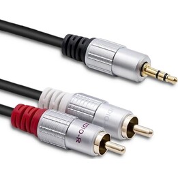 Qoltec 2xRCA / Mini Jack 3,5 mm macho 2 m negro