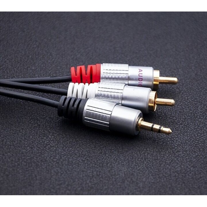 Qoltec 2xRCA / Mini Jack 3.5 mm male 2 m black