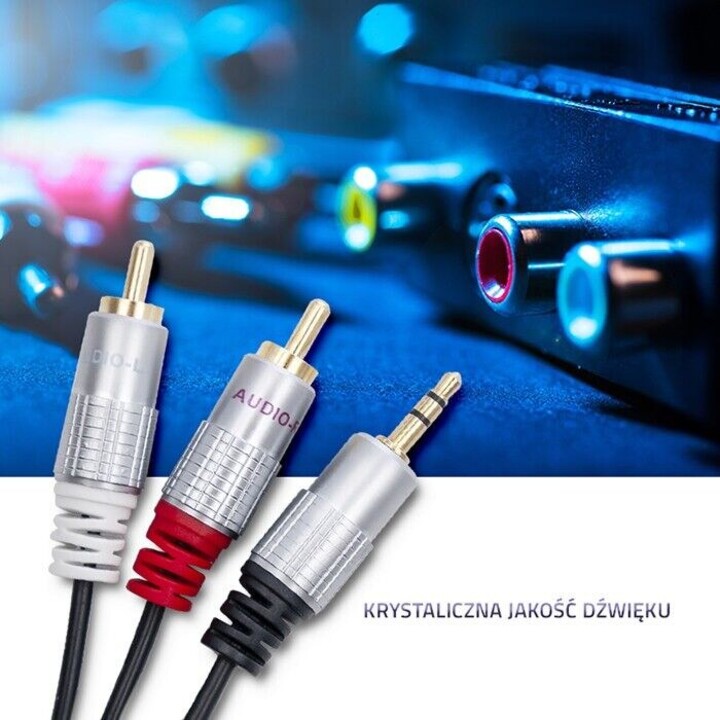 Qoltec 2xRCA / Mini Jack 3,5 mm mâle 2 m noir