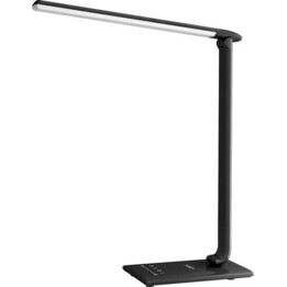 T-T10 Schwarze LED-Schreibtischlampe mit Touch-Funktion | 12 W | 3000–6500 K | 7 Dimmstufen | 5 Beleuchtungsmodi