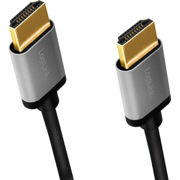 HDMI-Kabel 4K/60Hz, Aluminium, schwarz, 1 m