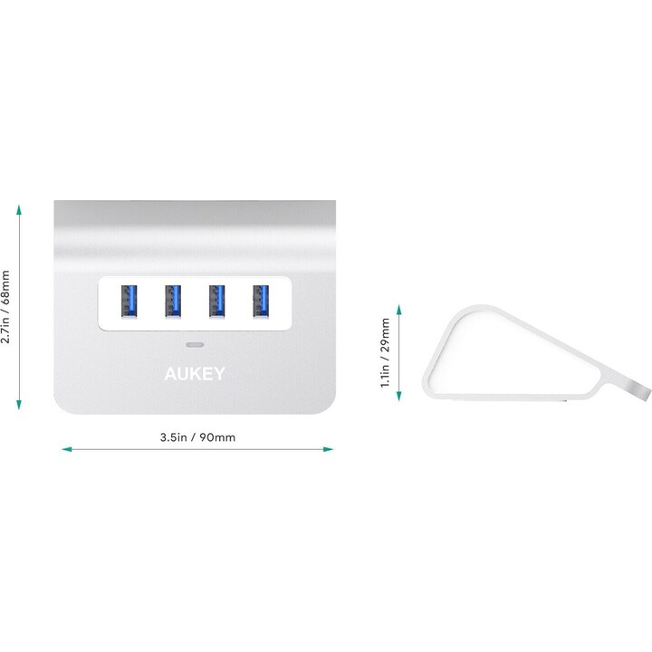 Hub USB CB-H5 em alumínio | 4 portas USB 3.0 | 5 Gbps
