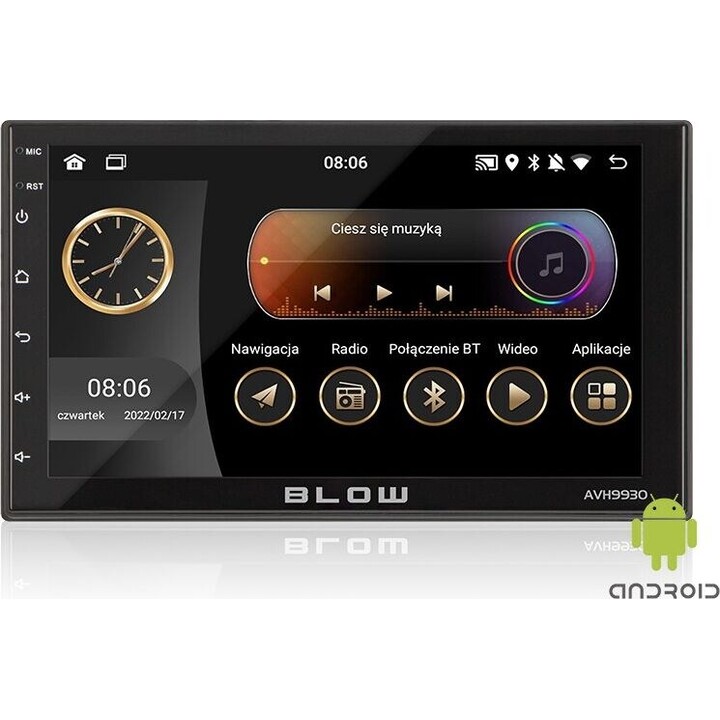 Blow AVH-9930 auto-rádio 2DIN 7" preto com GPS