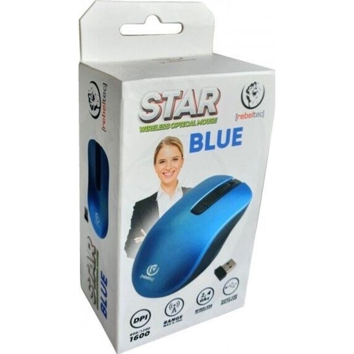 Mouse ottico wireless Rebeltec STAR blu
