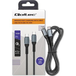 Qoltec Cavo USB 2.0 tipo C 100W QC 3.0 PD 1m nero