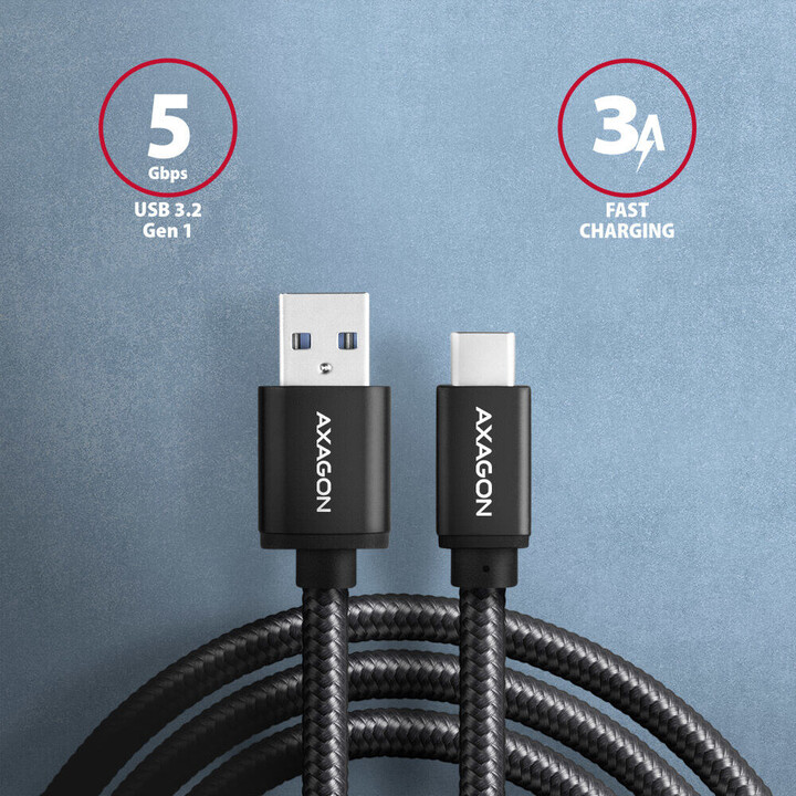 Câble AXAGON BUCM3-AM20AB USB-C - USB-A 2 m