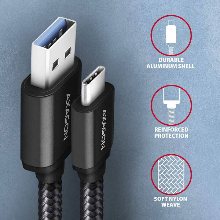 Câble AXAGON BUCM3-AM20AB USB-C - USB-A 2 m