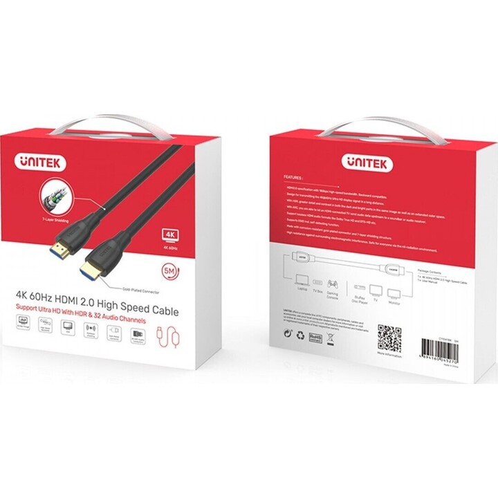 HDMI CABLE HIGH SPEED 2.0; 4K; 5M; C11041BK
