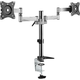 Soporte para dos monitores de 13 a 27 pulgadas, aluminio.
