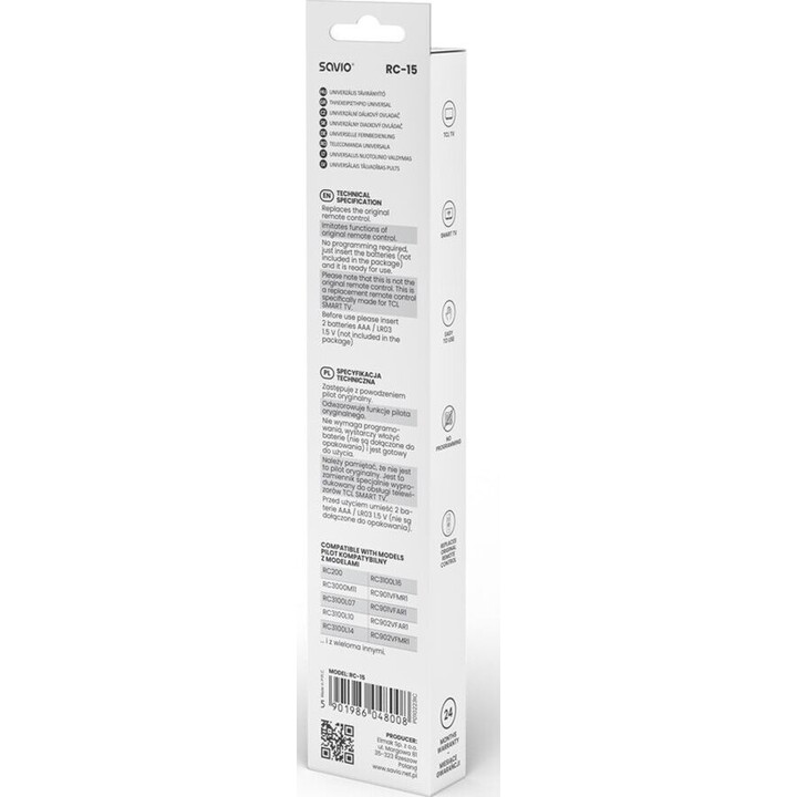 SAVIO Télécommande RC-15 SAVPILOTRC15-TCL
