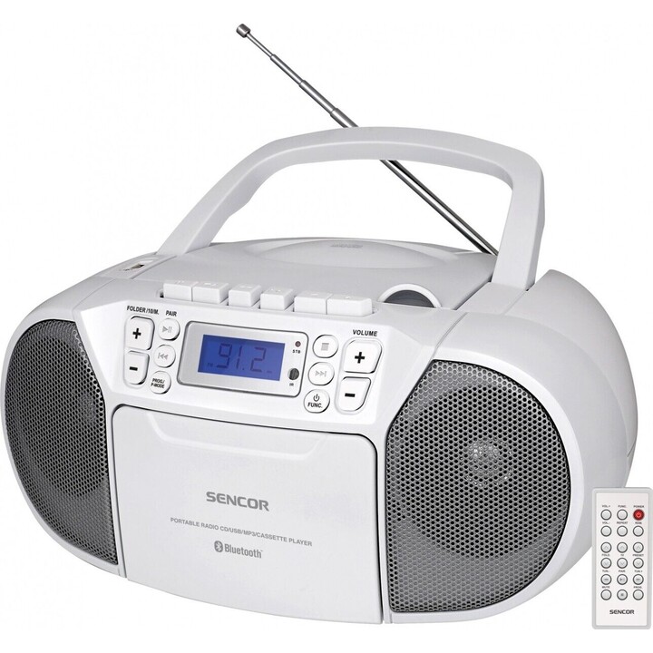 SENCOR SPT 3907W radio registratore a nastro CD, BT, MP3, USB