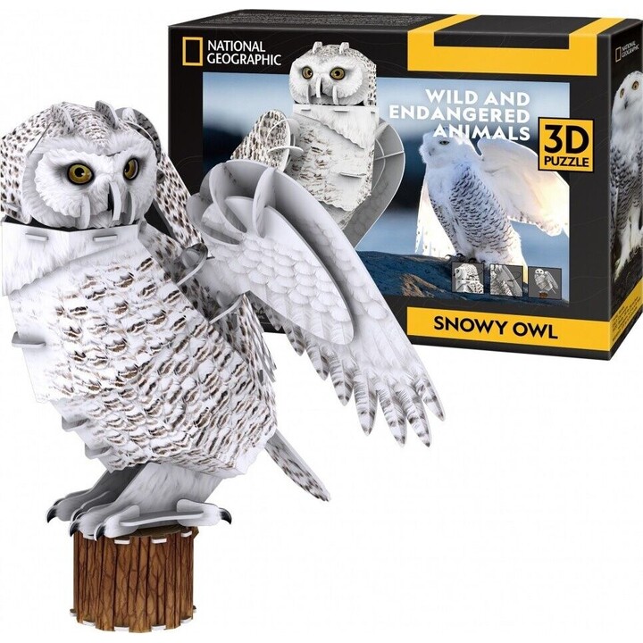 National Geographic DS1079H 3D-Puzzle Schnee-Eule 62 Teile weiß