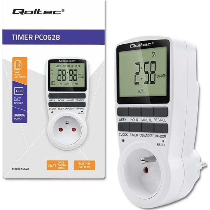 Temporizador electrónico PC0628 con pantalla LCD