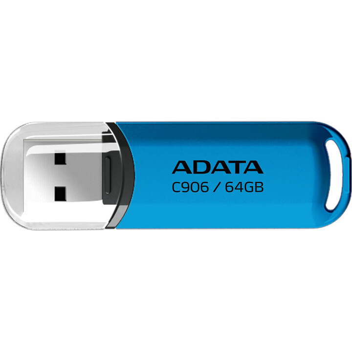 ADATA AC906-64G-RWB lecteur USB flash 64 Go USB Type-A 2.0 Bleu, Transparent