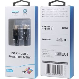 Cable USB C de 1 m con indicador LED de carga de 100 W.
