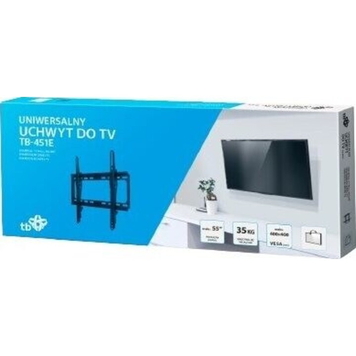 Soporte de pared para TV TB-451E de hasta 55 pulgadas, 35 kg máximo, VESA 400x400