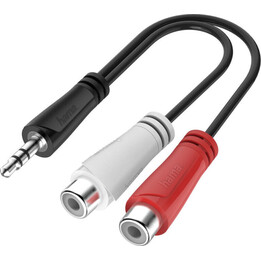 Hama 00200350 adaptador de audio 3,5 mm a RCA negro