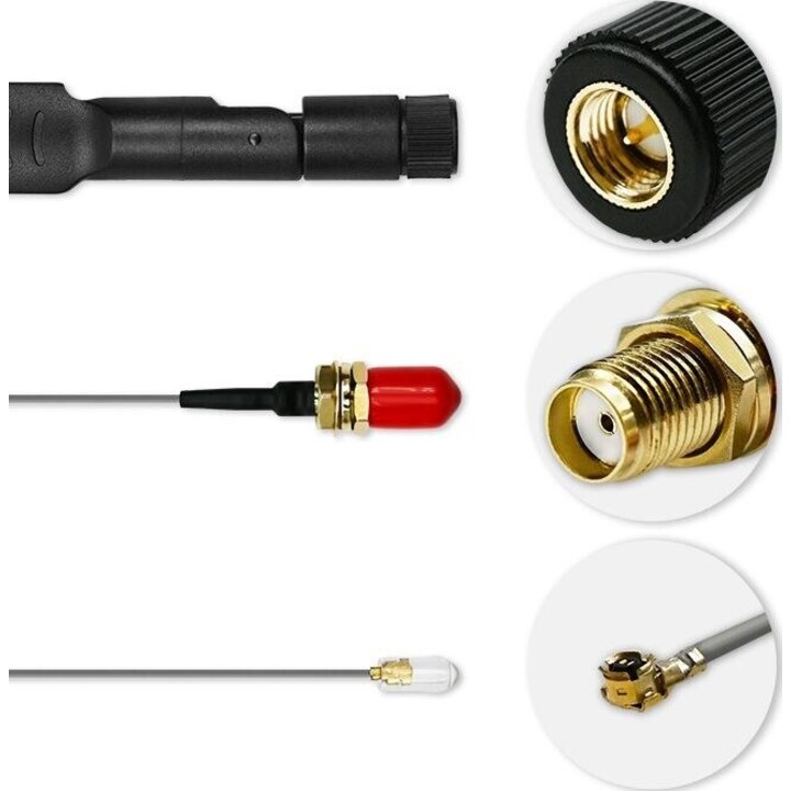 Antena dupla 4G LTE omnidirecional de 5dBi para uso externo.