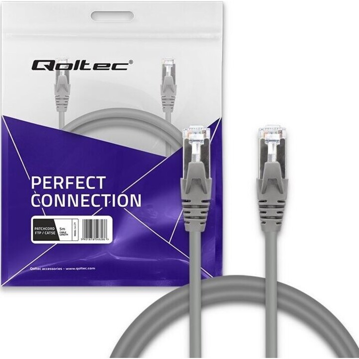Qoltec 54529 cabo patch F/UTP CAT5e 2xRJ45 5 m cinzento