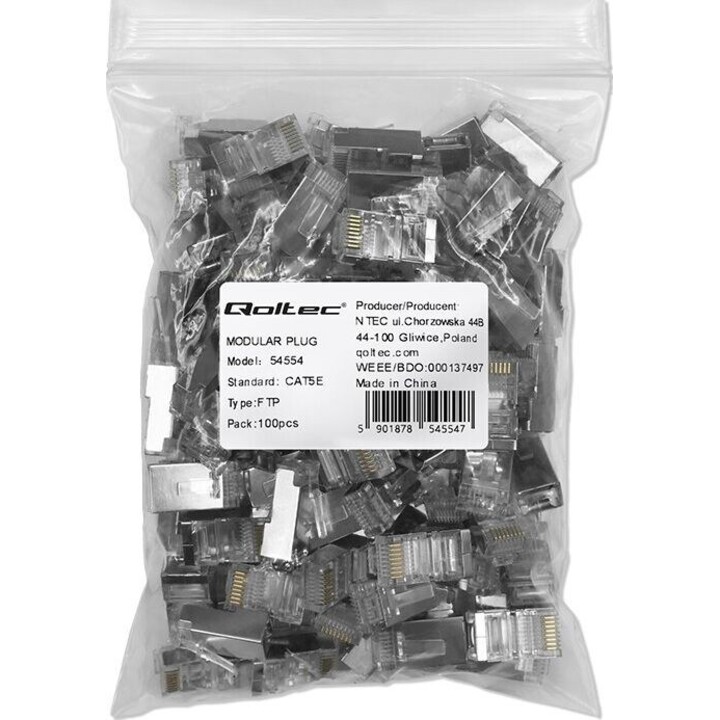 Connettore modulare RJ45 CAT5e, FTP, 100 pezzi