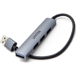 Hub USB-A; 3 porte USB-A 2.0; 1 porta USB-A 5 Gbps in alluminio