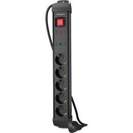 Regleta de enchufes de 5,0 m, 5x230 V, SC SP1-05F-0500-BK