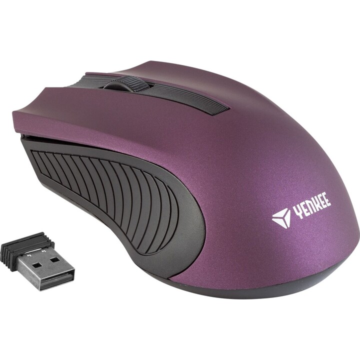 Optische, symmetrische Funkmaus (2,4 GHz), 3 Tasten, Lila